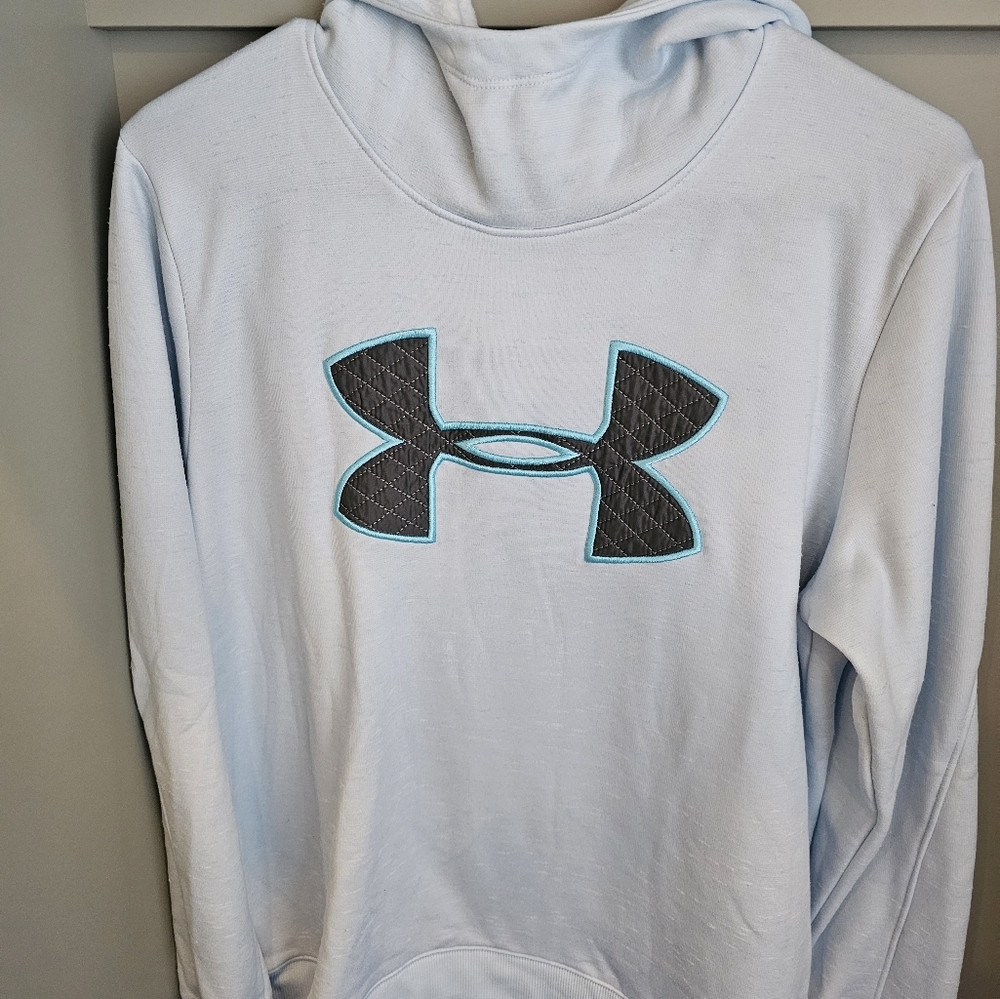 Women's large cold gear under armour hoodie light light blue